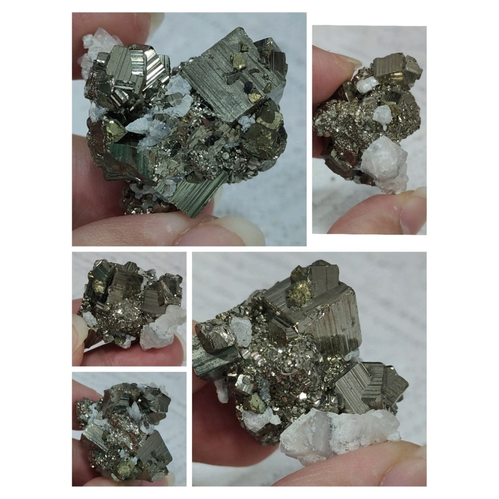 ที่โดดเด่น Top Peru Pyrite Shaped Particles Feel Obvious/Highlight/Pyrite White Crystal Symbiosis/31