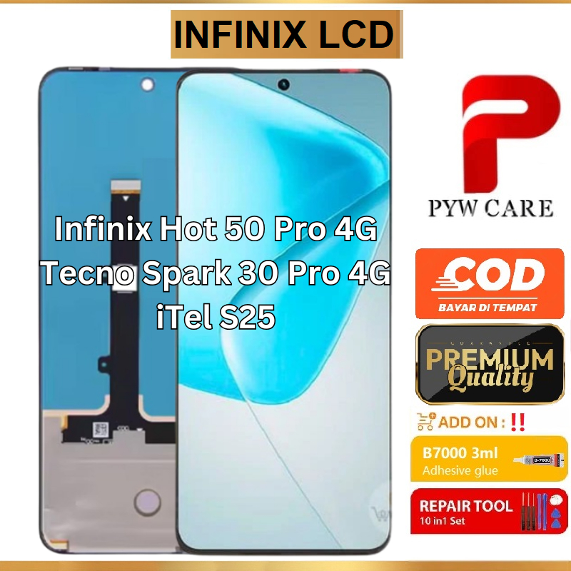 Skrin LCD Serasi Untuk Infinix Hot 50 Pro 4G X6882 / Tecno Spark 30 Pro 4G KL7 / iTel S25 S685LN หน้