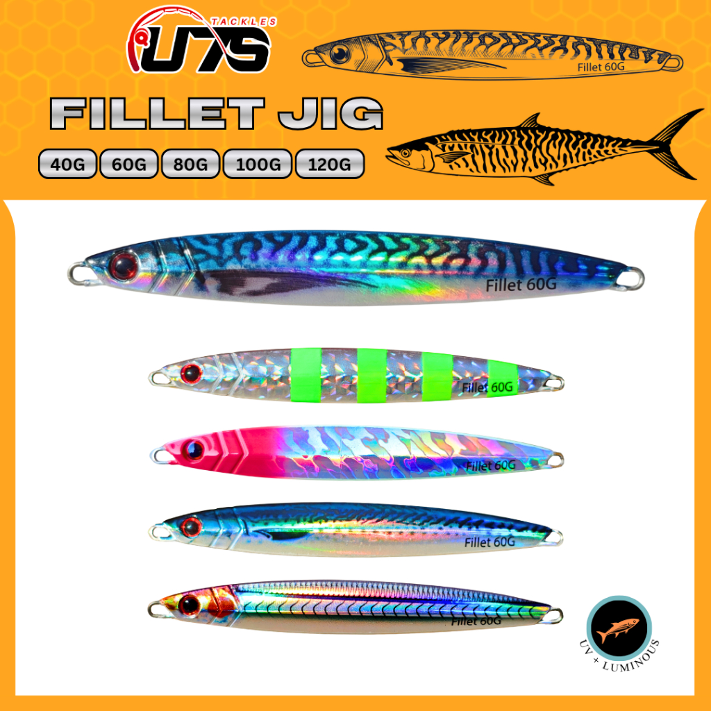 UTS Fillet Fast Jig/Fast Jig Tenggiri Killer/Speed Jig Tenggir 40G/60G/80G/100G/120G
