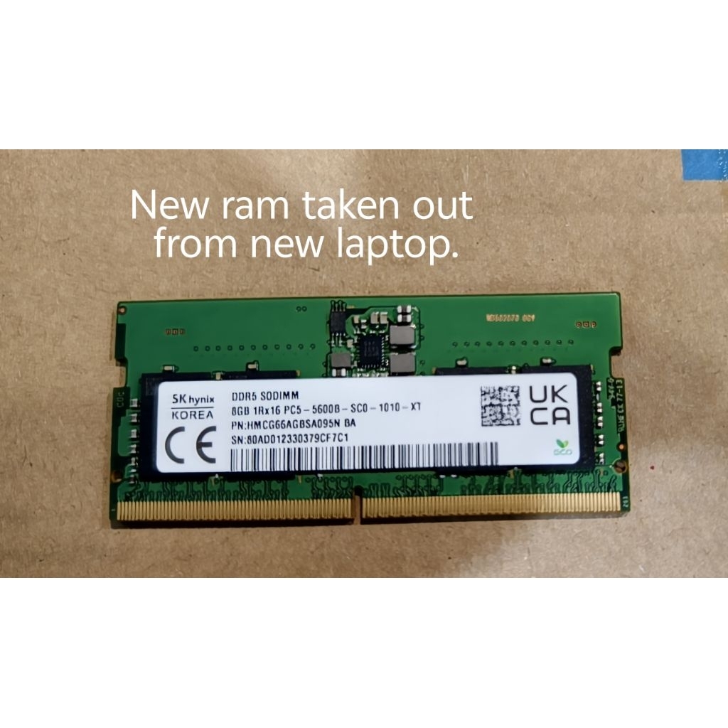SK HYNIX 5600MHZ 8GB DDR5 แล็ปท็อป ram