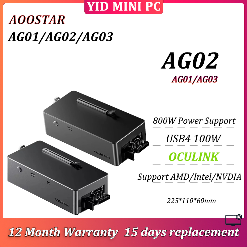 AOOSTAR แท่นขยายการ์ดกราฟิก 800W รองรับพลังงาน AG01 Oculink/AG02 Oculink+USB4/AG03 Oculink+2*Thunder