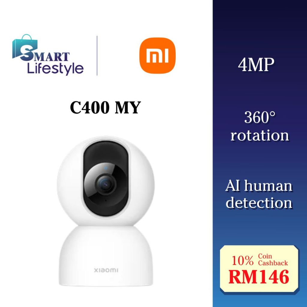 กล้องอัจฉริยะ Xiaomi 4MP พร้อม AI Human Detection C400 MY