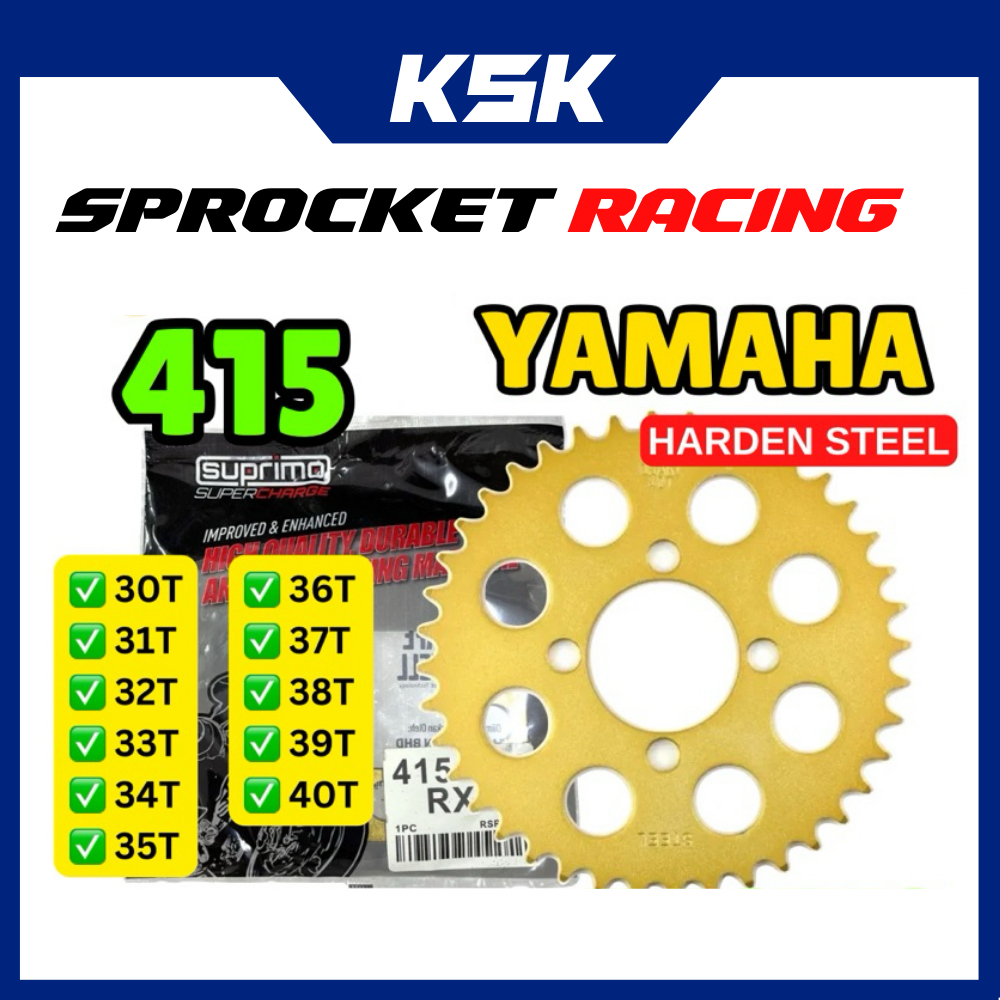 100% LC135 Y15ZR Y16ZR 415 YAMAHA SPROCKET SPOKET 415 GOLD LC Y15 SPOKET BELAKANG Y125Z RXZ Y110 SRL