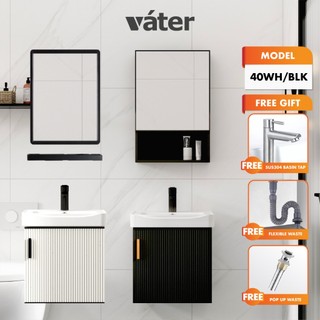 VATER] 4013/23/33 Series Aluminium Bathroom Cabinet Mirror Ceramic Basin Sink Modern Set Rectangle Kabinet Singki