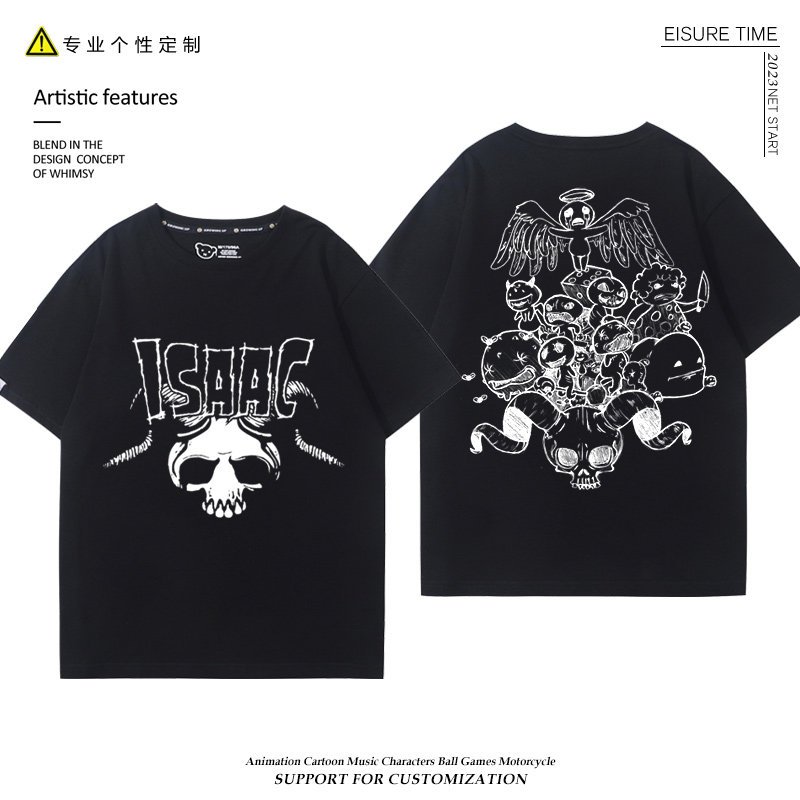 The Binding of Isaac - เกมรวมของ Isaac - เสื้อยืดแขนสั้นสําหรับผู้ชายและผู้หญิง เสื้อผ้าผ้าฝ้ายแท้