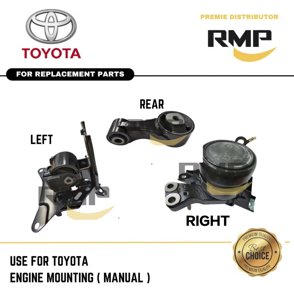 TOYOTA ENGINE MOUNTING MANUAL SET สําหรับ TOYOTA VIOS /NCP93 2008"/1.5L