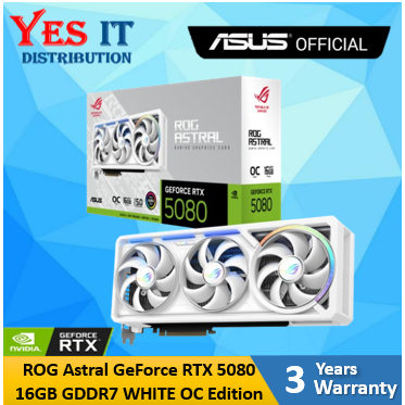 ASUS ROG Asral GeForce RTX 5080 16GB GDDR7 WHITE OC Edition