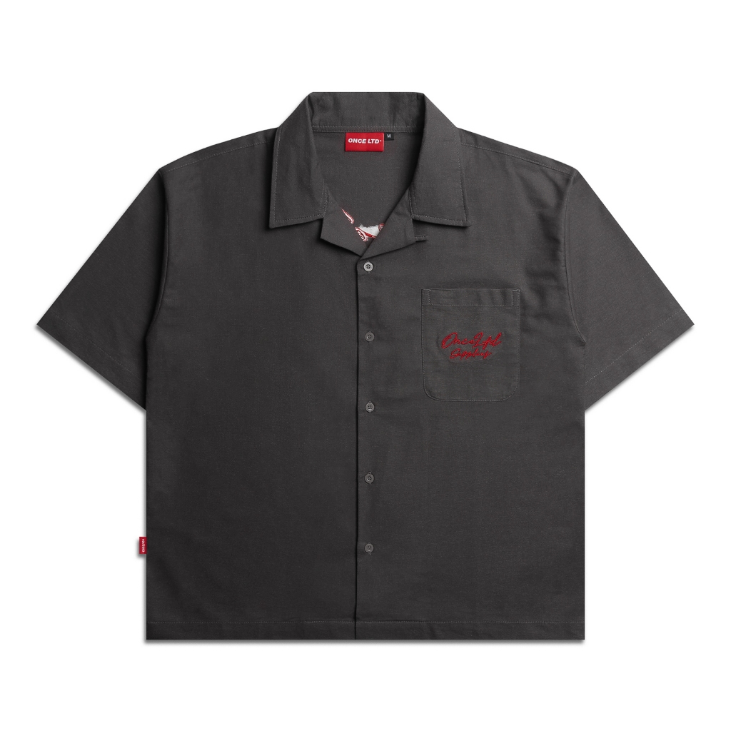 Once LTD Caligraph Button Up เสื้อเชิ้ตสีเทา