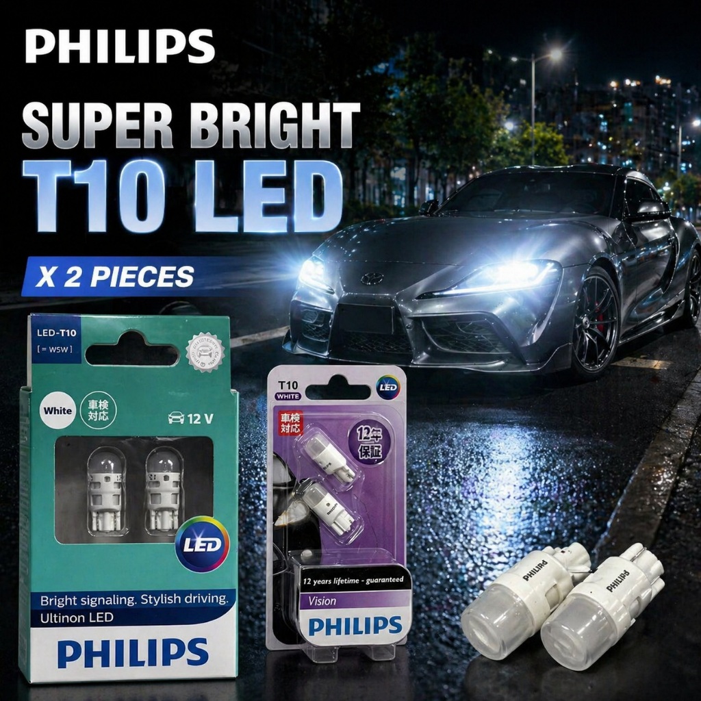 PHILIPS T10 LED 6000K X 2 ชิ้น / 12791 / 11961
