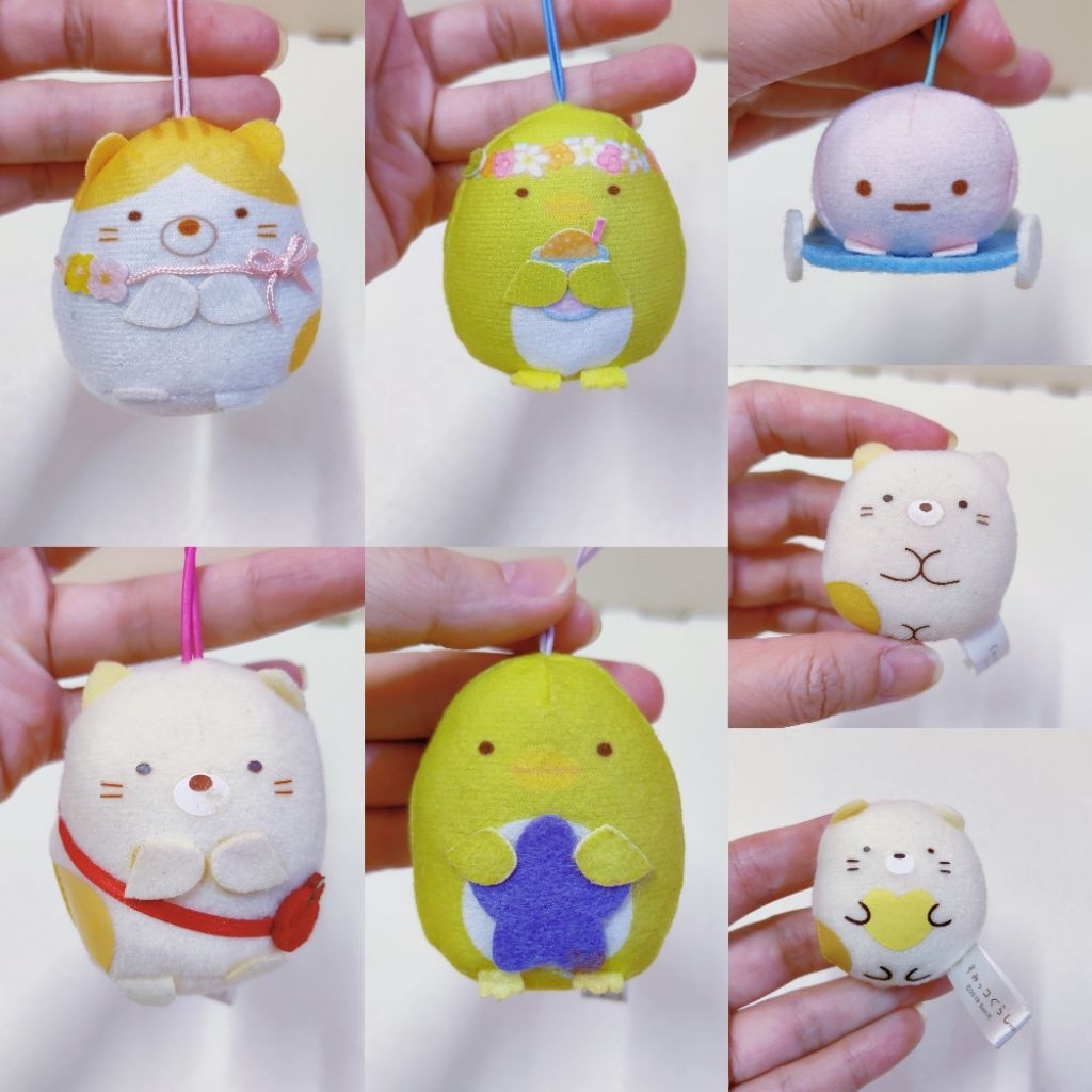 San-x Sumikko Gurashi พวงกุญแจมาสคอตก่อนรัก SKC86B ตุ๊กตาจิ๋วเพนกวิน Neko Tenori