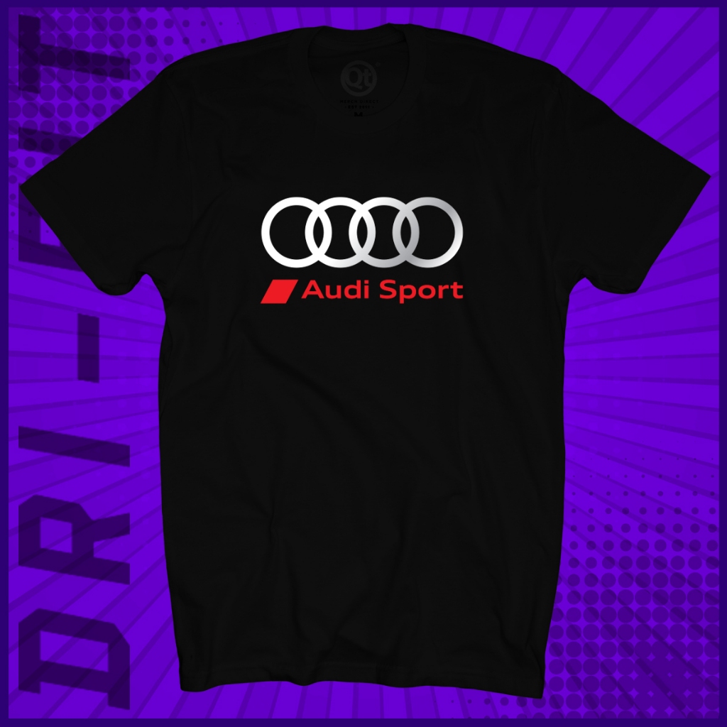 ใหม่ AUDI SPORT โลโก้รอบคอ 160GSM แขนสั้น 100% MICROFIBER DRI-FIT JERSEY UNISEX ผู้ใหญ่ S SERIES RS 
