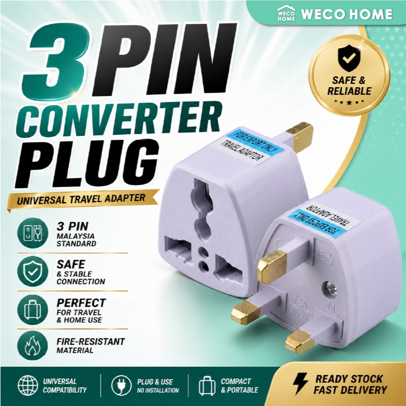 MY UK US EU CN Universal 3 Pin Adapter Plug Europe Travel Converter Adaptor Socket 2 Pin 中国插头