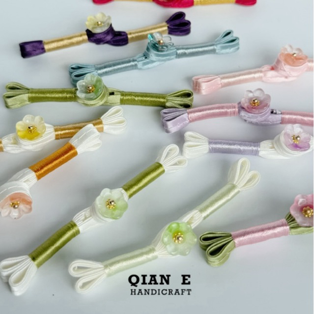 QIPAO Knot Button_กบดอกไม้ปิด_Hanfu Qipao DIY_2 ชิ้น/แพ็ค_แก้วดอกไม้คอปิด_Hanfu Qipao DIY_2 ชิ้น/แพ็