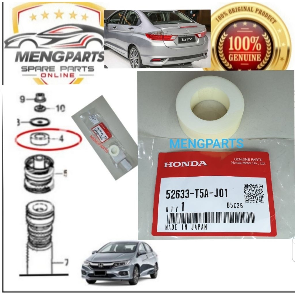 ***** CITY T9A GM6 TOO GN2 , JAZZ T5A GK HRV T7A REAR ABSORBER MOUNTING UPPER BUSH 52633-T5A-J01