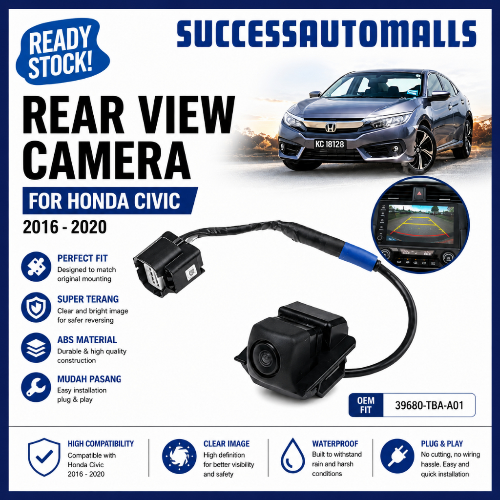 Honda Civic FC 2016 2018 2019 กล้องถอยหลังด้านหลังดูที่จอดรถสํารอง Full HD Night Vision Kamera Sando