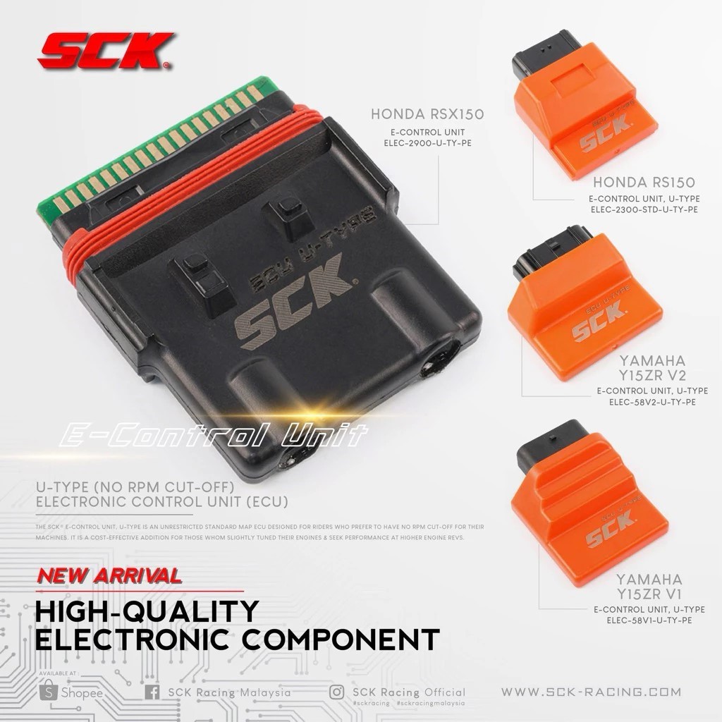 SCK RACING E-CONTROL หน่วย ECU BUANG CUT RACING ECU CUT OFF HONDA RS150 V1/V2/V3/RSX150/RSX-WINNER &
