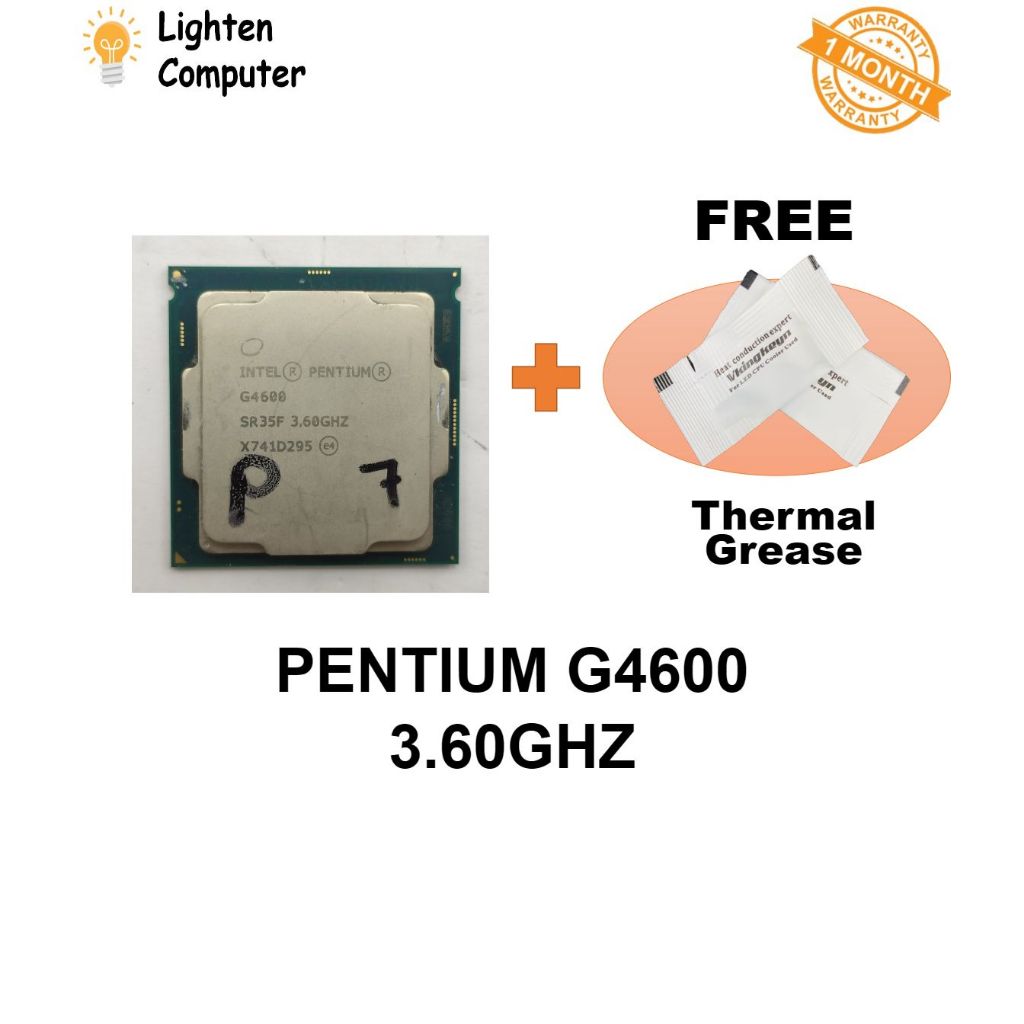 ⁠USED INTEL PENTIUM G4600 PROCESSOR 3.60GHZ 2 CORE 4 THREADS 65W LGA 1151 G4600