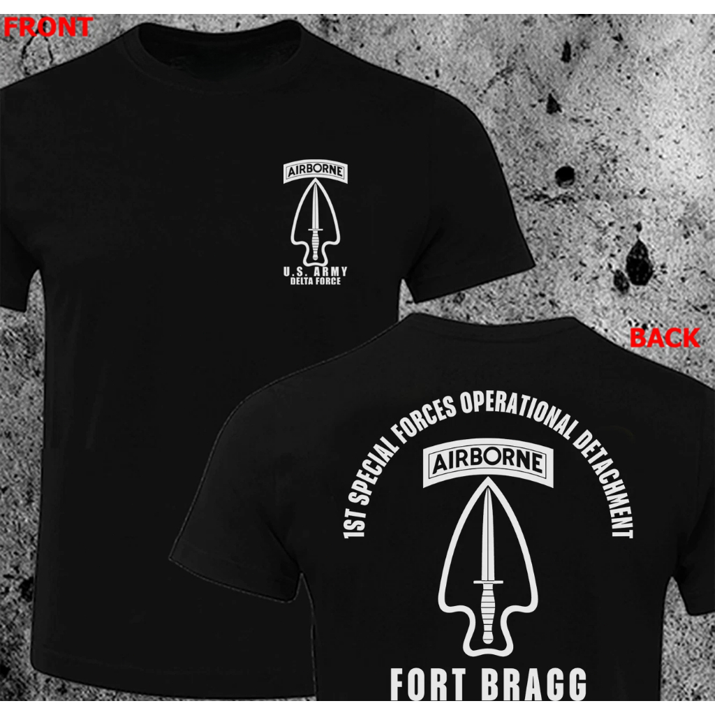 Delta Force Airborne "1st Special Forces Operational Detachment" Graphic Tee Cotton Military Special
