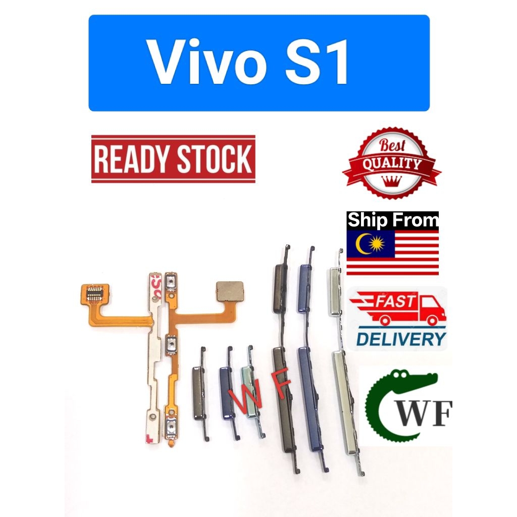 สําหรับ Vivo S1 / 1907 / V1907 / V1913A เปิดเปิดปิดปุ่มปรับระดับเสียงเปิดปิดริบบิ้น Flex