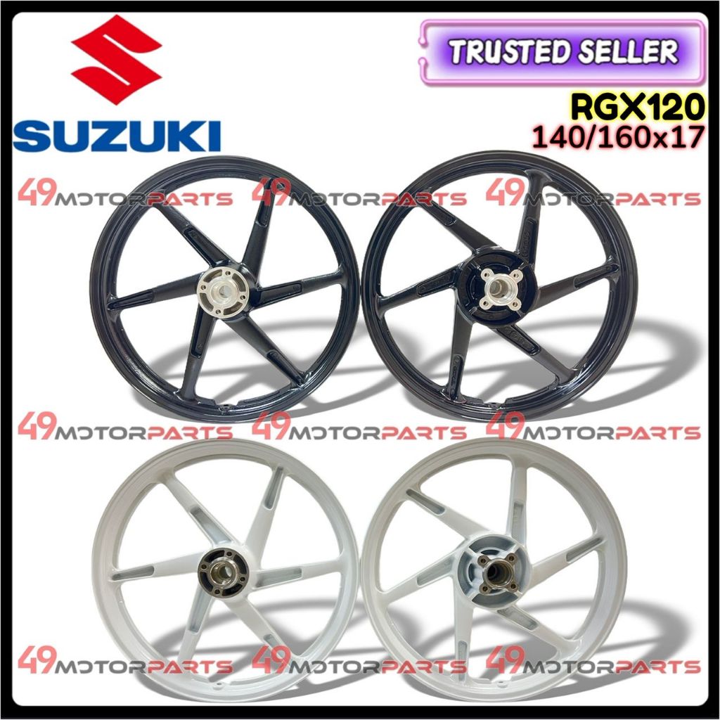 SUZUKI RGX120 SPORT RIM 140/160X17 BLACK WHITE 6 แผ่นดิสก์ด้านหลังด้านหน้า