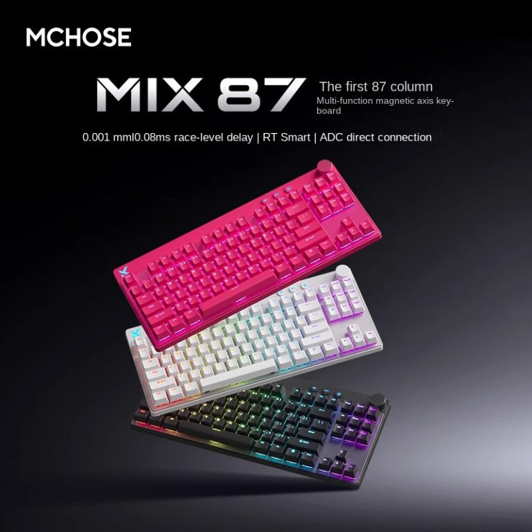 MCHOSE Mix87 Hall Effect Magnetic Switch Gaming Keyboard RGB Hot-swappable Gaming Keyboard พร้อมปุ่ม
