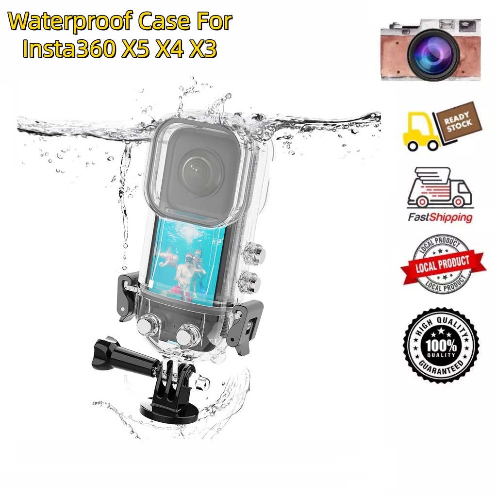 เคสกันน้ําสําหรับ Insta360 X5 X4 X3 60M ดําน้ําลึกใต้น้ําสําหรับ insta 360X5 360X4 360X3 กล้อง Acces