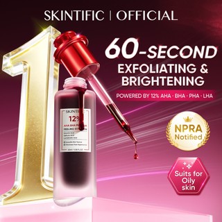 SKINTIFIC 12%AHA BHA PHA LHA Intensive Peeling Solution Serum muka Whitening Essence Brightening Dark Spots Acne Scars