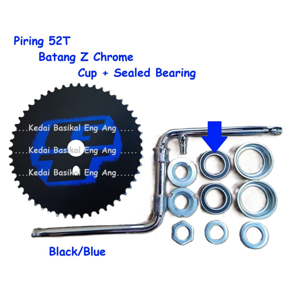 Crankset Crankset OPC + ถ้วย SEALED BEARING + Piring GT 52T assuai สําหรับเดสก์ท็อป