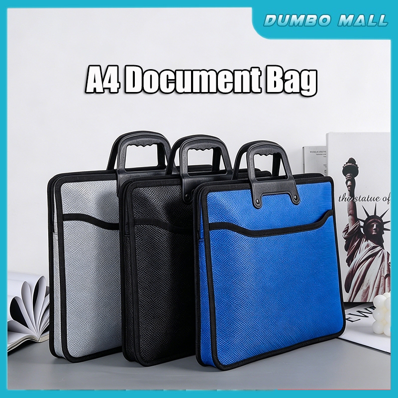 A4 File Folde Document Bag Seminar Bag Zipper File Bag ขยาย Seminar Drawing กระเป๋าหีบเพลงแบบพกพา