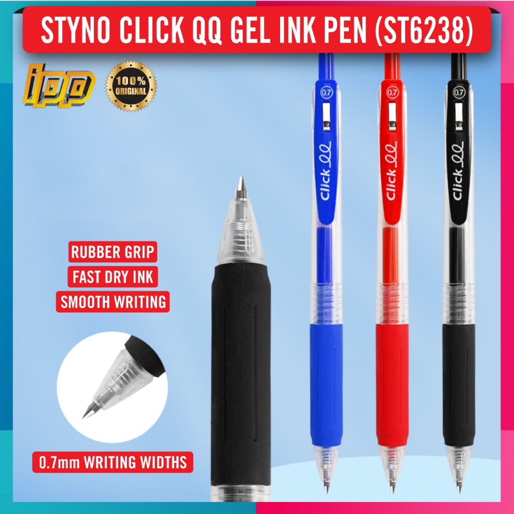 Styno Click QQ Gel Ink Pen 0.7mm / Tapli Clip Gel Ink Pen (ST6238)