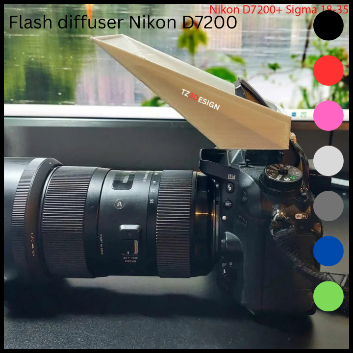 TZ3DESIGN Flash diffuser Nikon D7200 [คุณภาพสูง] A0169
