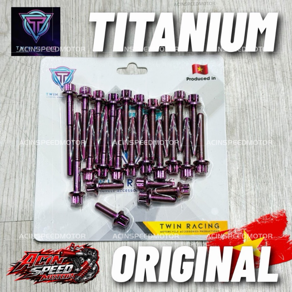 VIETAM GR5 TITANIUM ENGINE SCREW LC135 V8 Y15ZR/ TWIN RACING GR5 LCV8 Y15/ SCREW CASING GR5 สีม่วง