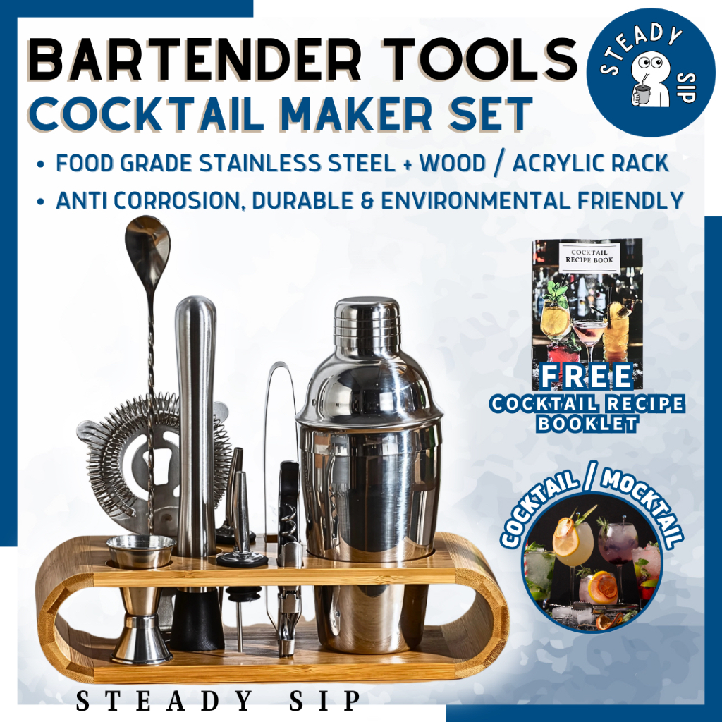 SteadySip ค็อกเทล Shaker Hand Drink Mixer Boba Tea Shaker ถ้วยขนาดพลาสติกบาร์ภาชนะ Shaker ถ้วย