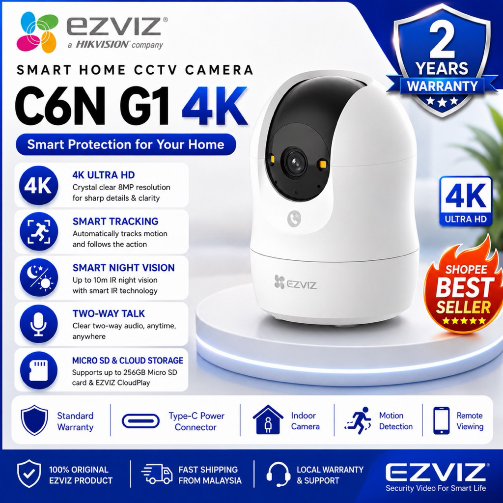 กล้องวงจรปิดอัจฉริยะ EZVIZ C6N G1 4K