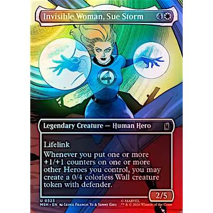 Magic: The Gathering - ฟอยล์ตัวแปร Marvel Super Heroes: ผู้หญิงล่องหน, Sue Storm (0323 - ไร้ขอบ)
