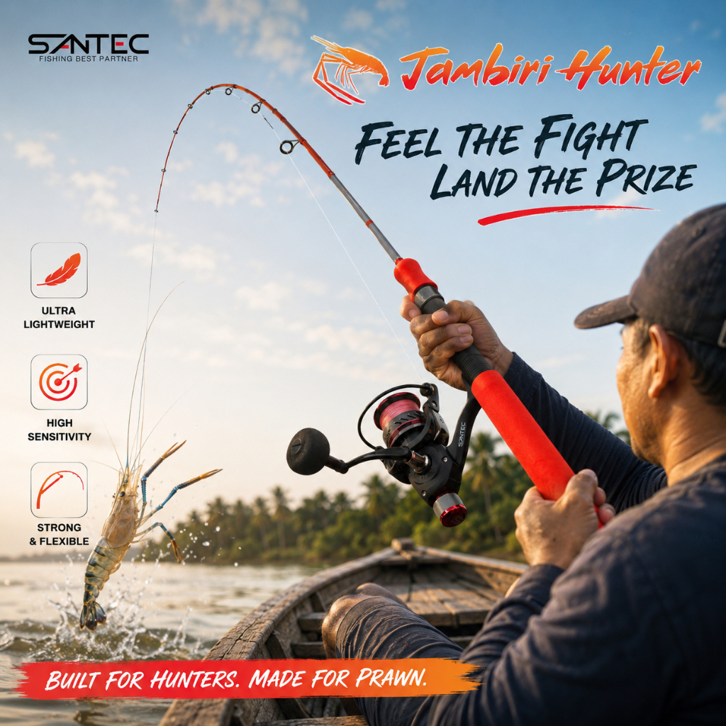 SANTEC - JAMBIRI HUNTER SOLID ROD 2 SECTION PRAWN ROD UDANG