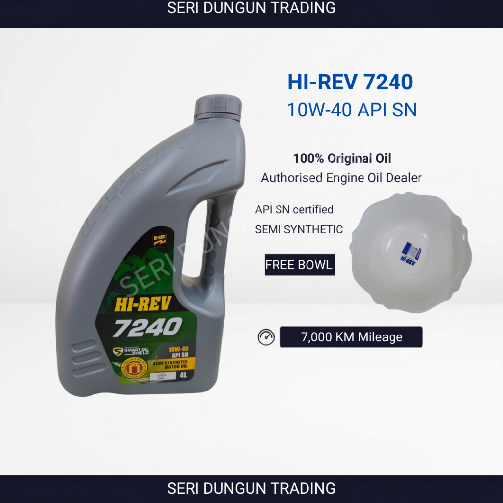 HI-REV 7130 5W-30 น้ํามันเครื่อง 4L กึ่งสังเคราะห์ API SN การใช้ประหยัดเครื่องยนต์ป้องกันน้ํามันรถยน
