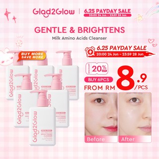 Glad2Glow Milk Amino Acid Gentle Cleanser Face Wash pencuci muka skincare sabun muka brightening