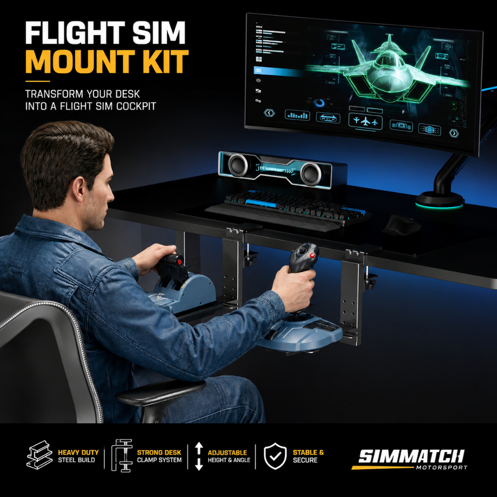 SIMMATCH Flight Sim Desk Mount Kit อุปกรณ์ติดตั้งสําหรับเกียร์ซิมเที่ยวบิน Logitech, Thrustmaster