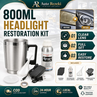 Car Headlamp Coating Set  800ML Headlight Restoration Polish Kit with Refurbishment Solution for Head Lamp Repair