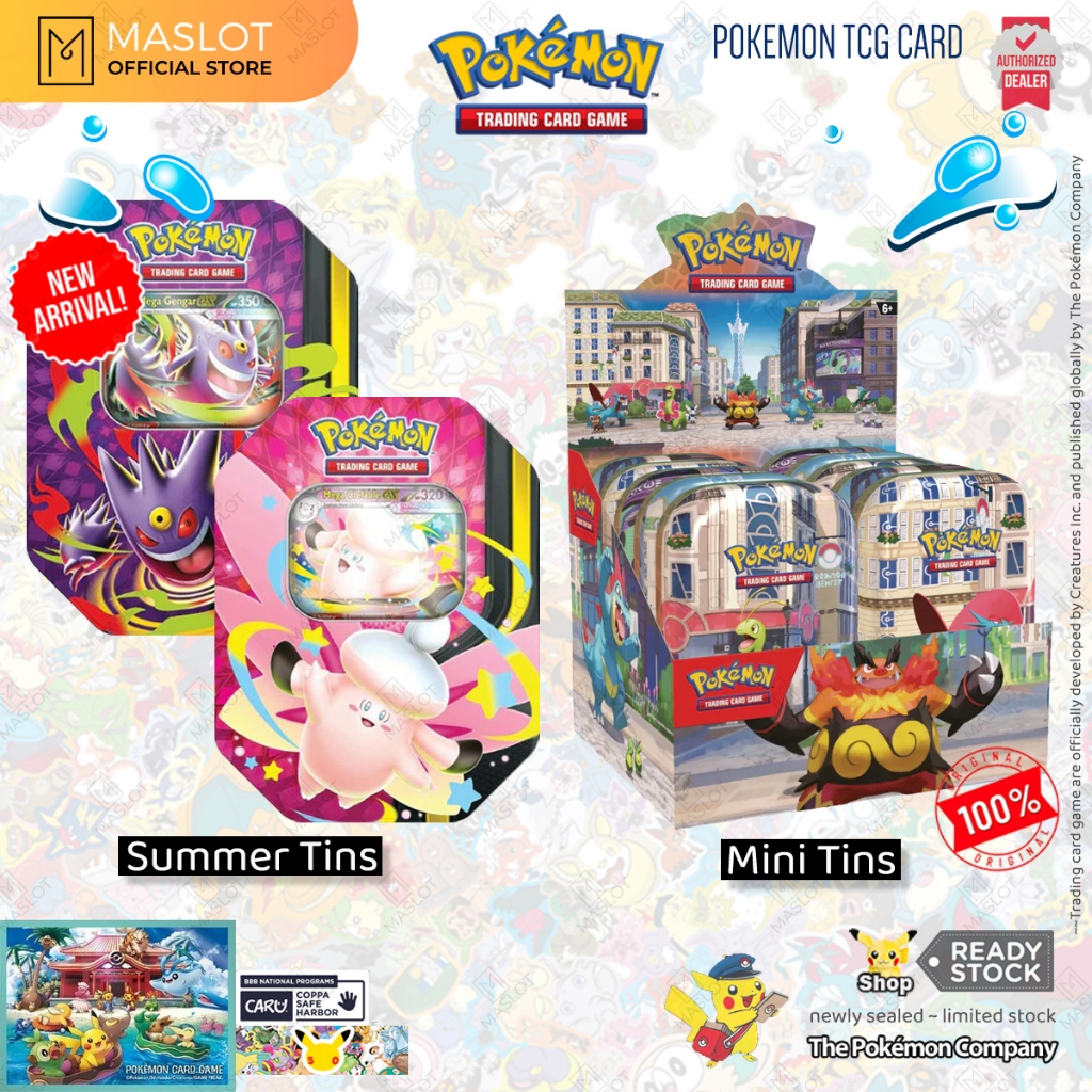 การ์ดโปเกมอน TCG: Moonlit Summer Tin 2026 Lumiose City Mini Tin - Mega Evolution 2026