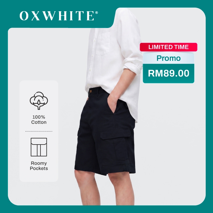 กางเกงขาสั้นคาร์โก้ Oxwhite Men Baggy Fit