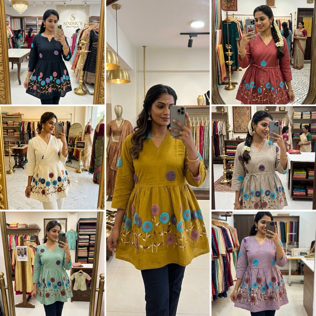 >S-3XL< VISCOSE COTTON SHORT KURTI