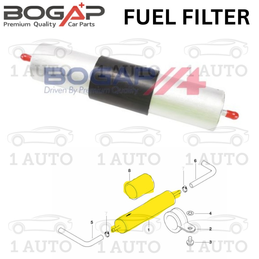 BOGAP FUEL FILTER BMW E36 E46 Z3 E36 E39 M52 E38 318i 320i 325i 1.8 1.9 2.0 2.5 2.8 M42 M43 M50 M52 