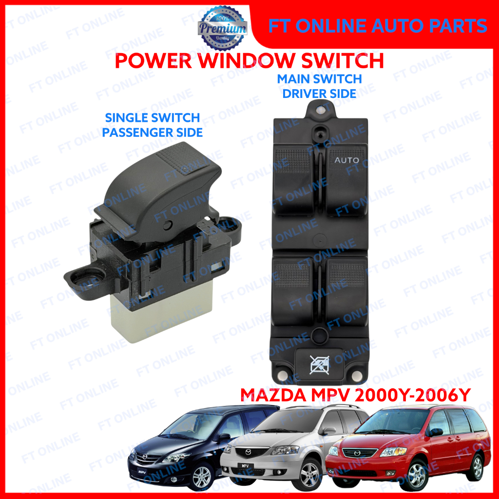 MAZDA MPV 2000-2006 LW3W LW5W LWW LWFW POWER WINDOW SWITCH MAIN MASTER SINGLE SUB 2001 2002 2003 200