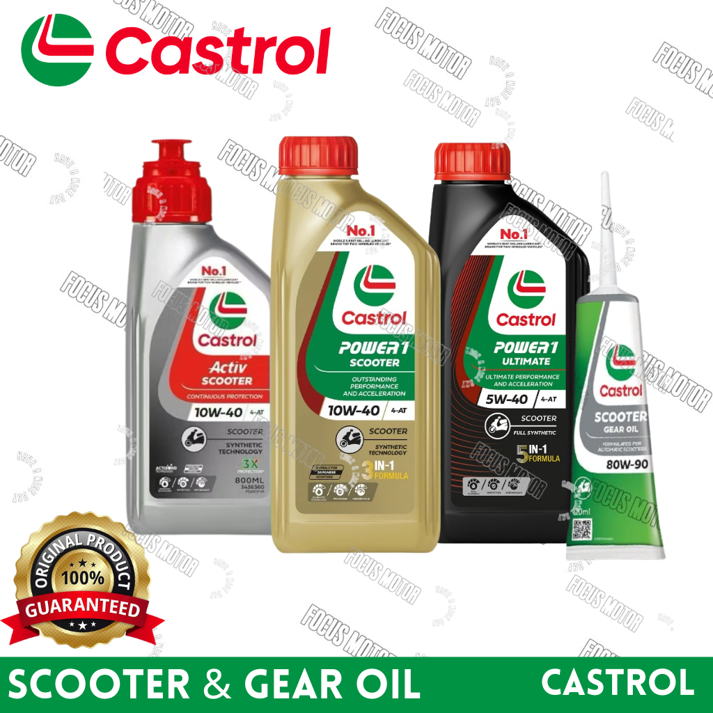 Castrol Activ Scooter 10W-40 4T, Castrol Power 1 Scooter 10W-40 & 5W-40, Castrol Scooter Gear Oil 12