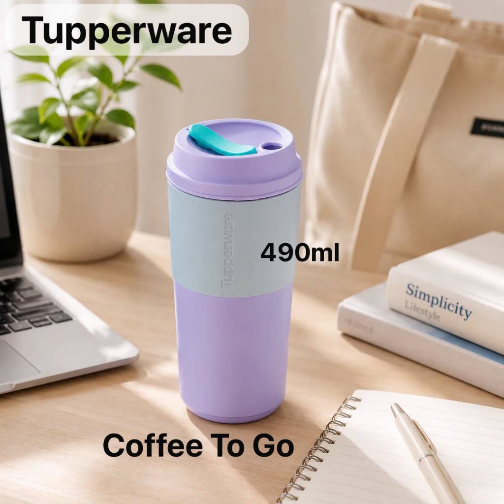 9'2034. Tupperware Coffee to Go 490ml (1)/Tupperware Mug/ แก้วน้ํา/แก้วกาแฟ-