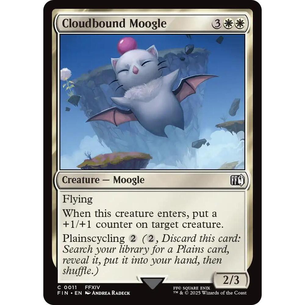 MTG: (FIN) C 011 - Cloudbound Moogle Single Card Final Fantasy