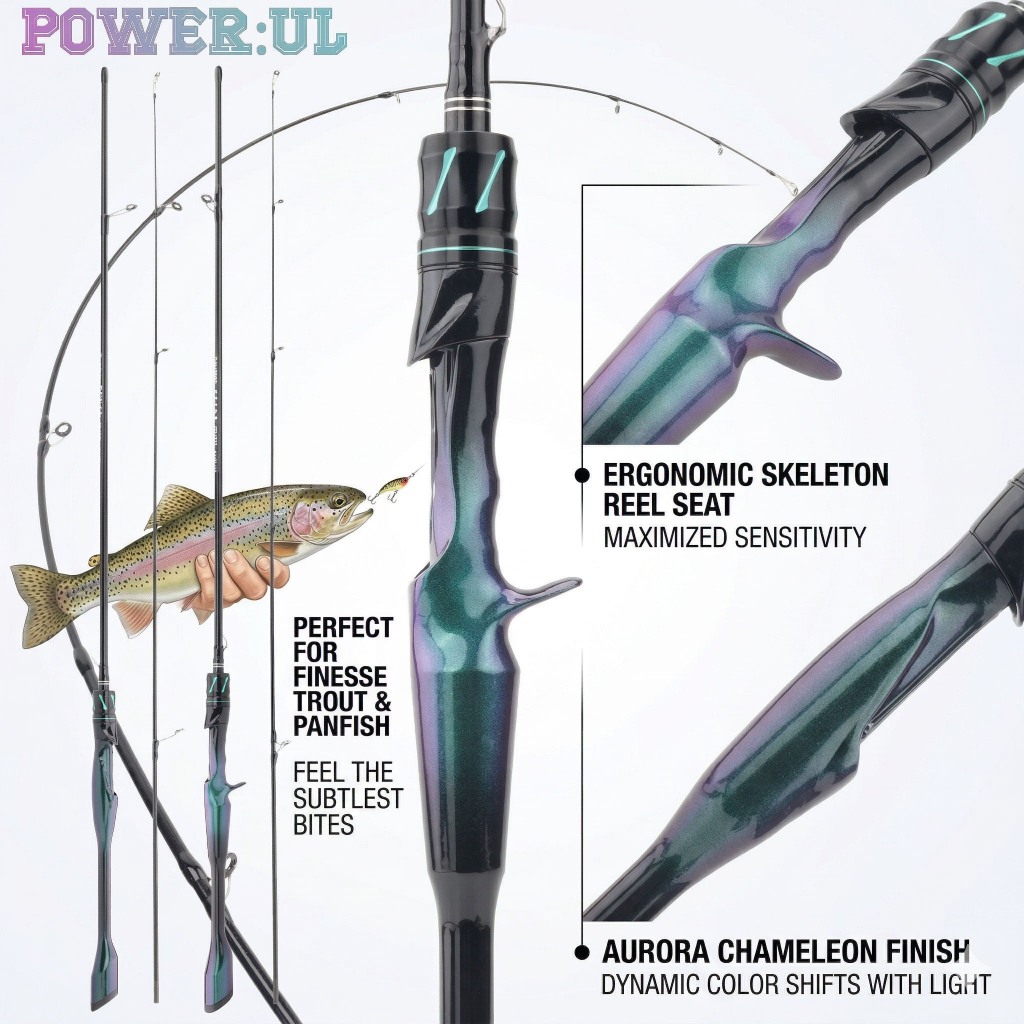 UL Fishing Rod Carbon Solid Ultralight Spinning Rod Baitcasting Rod Cast Ultralight