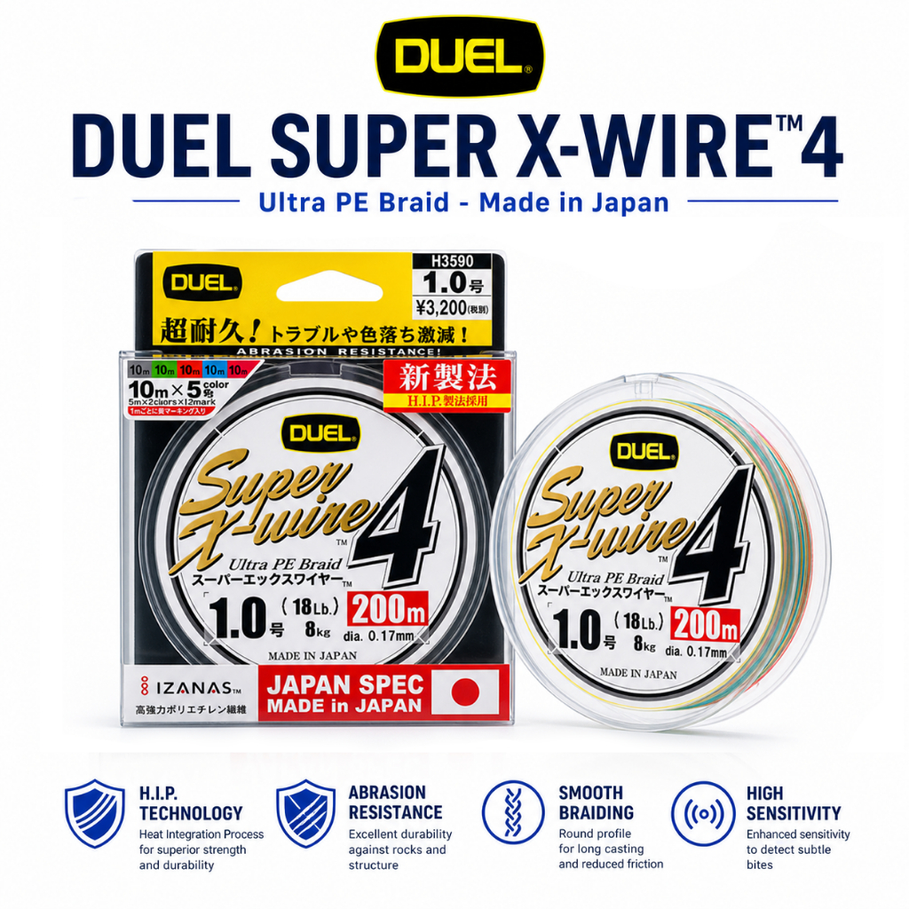 DUEL - SUPER X-WIRE 4 200M สาย PE ระดับพรีเมียม IZANAS